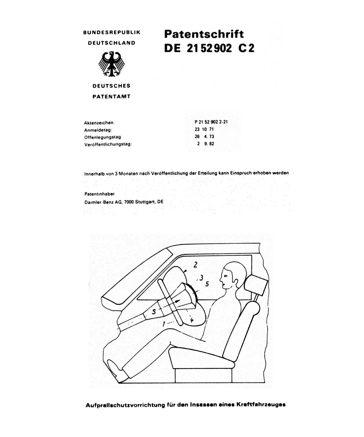 Mercedes-Benz Airbag Patent