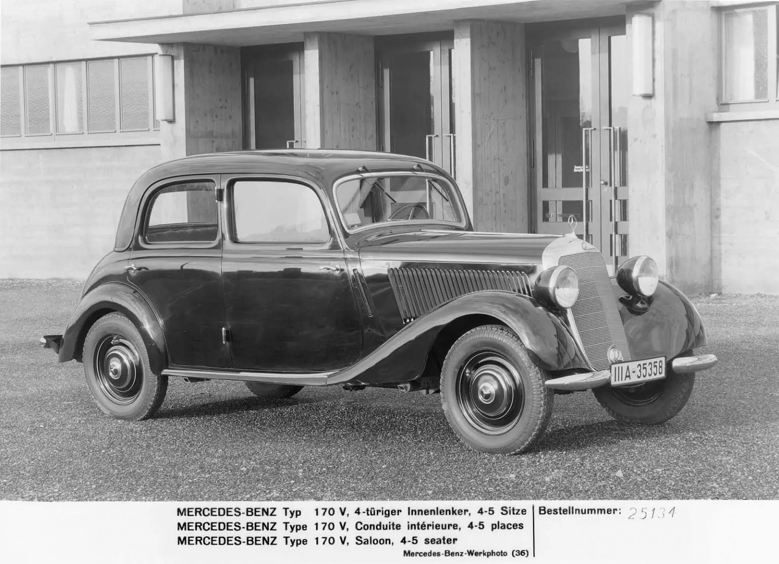 Mercedes-Benz 170 V (W 136), unveiled in February 1936 at the IAMA in Berlin